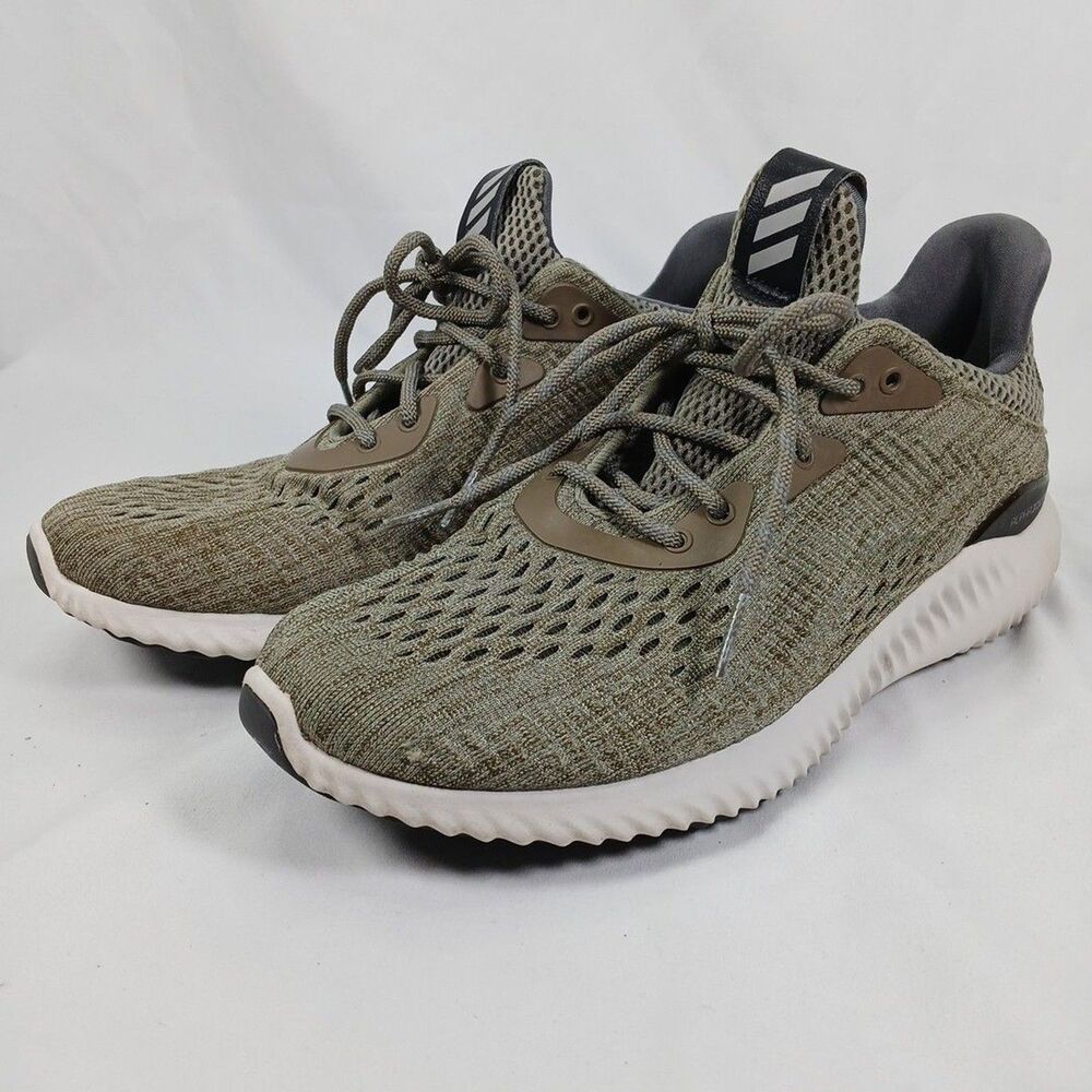 Adidas Alphabounce EM Mens Sz 8 Olive Knit Running Shoes BW1191